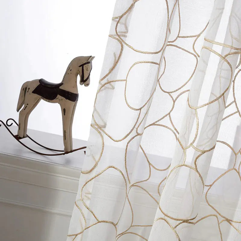 Geometric Wavy Sheer Curtains for Bedroom & Living Room