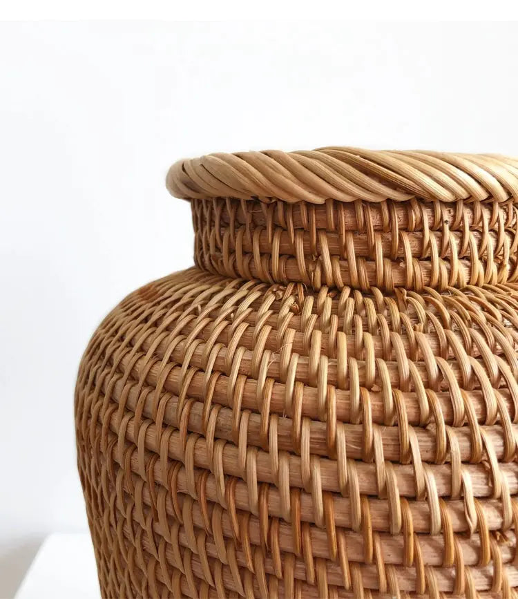 Vietnamese Handwoven Rattan Vase for Home Decor