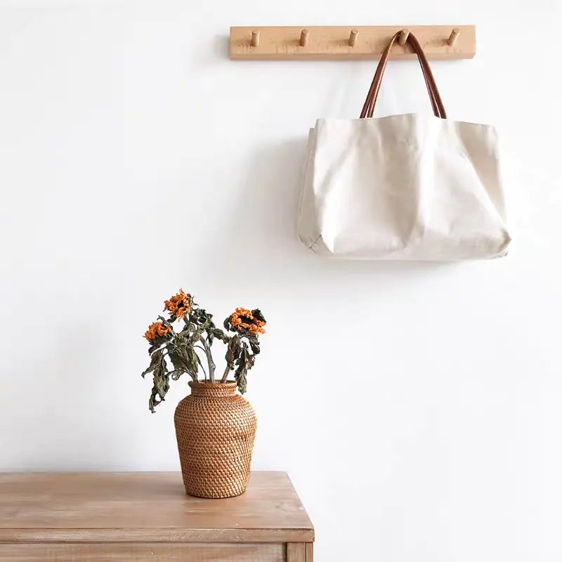 Vietnamese Handwoven Rattan Vase for Home Decor