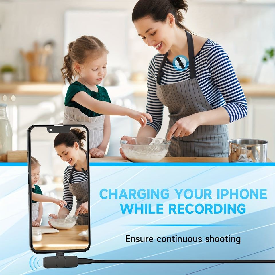Wireless Lavalier Lapel Microphone For IPhone IPad Professional Wireless Clip Mic -