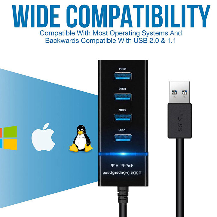 4 In 1 2.0 3.0 USB HUB Splitter High Speed Multi Splitter USB Adapter