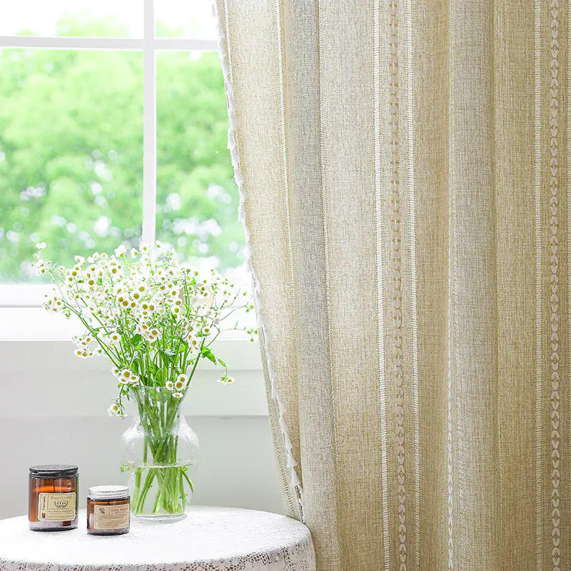 Faux Cotton Linen Semi-Blackout Curtains