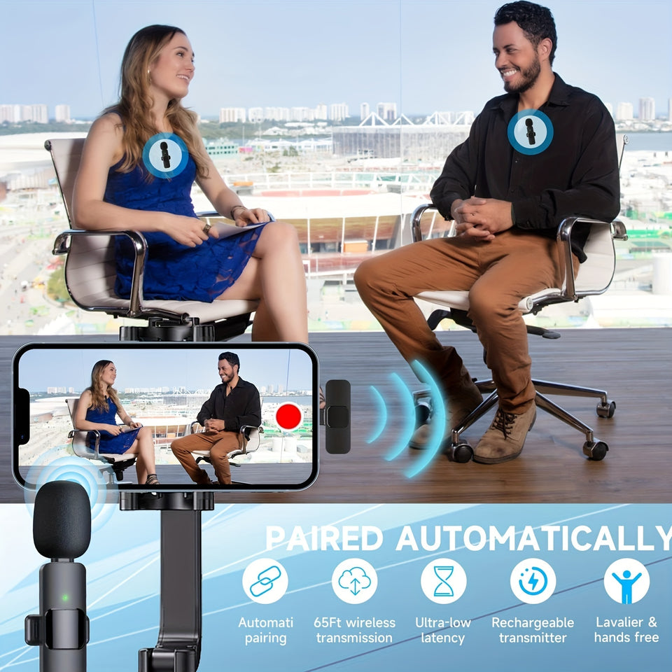 Wireless Lavalier Lapel Microphone For IPhone IPad Professional Wireless Clip Mic -