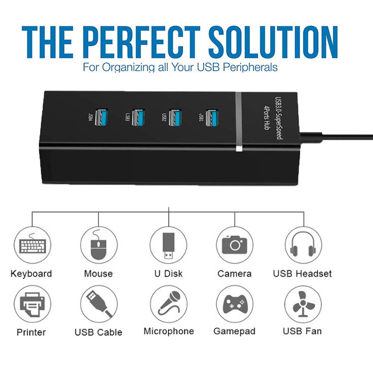 4 In 1 2.0 3.0 USB HUB Splitter High Speed Multi Splitter USB Adapter