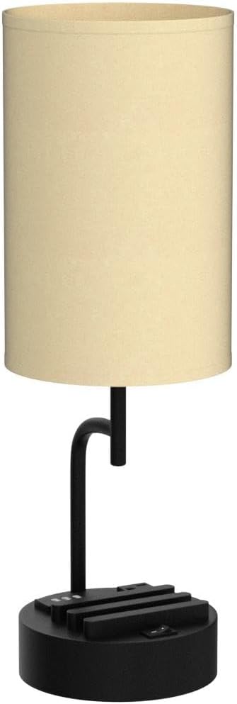 Dreamholder Dual Modern Table Lamps: USB Charging, AC Outlet, Phone Stands