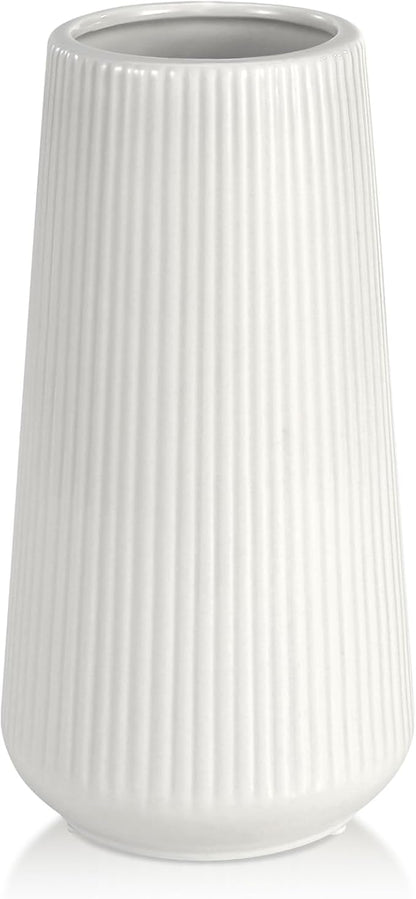 GUKJOB White Ceramic Vase for Pampas Grass, Modern Minimalist Home Decor