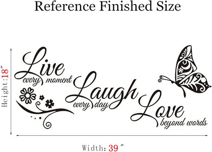 Large Live Love Laugh Wall Decal Sticker Set - Inspirational Family Quotes Decor