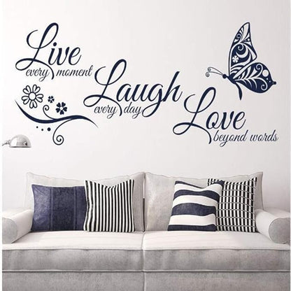 Large Live Love Laugh Wall Decal Sticker Set - Inspirational Family Quotes Decor