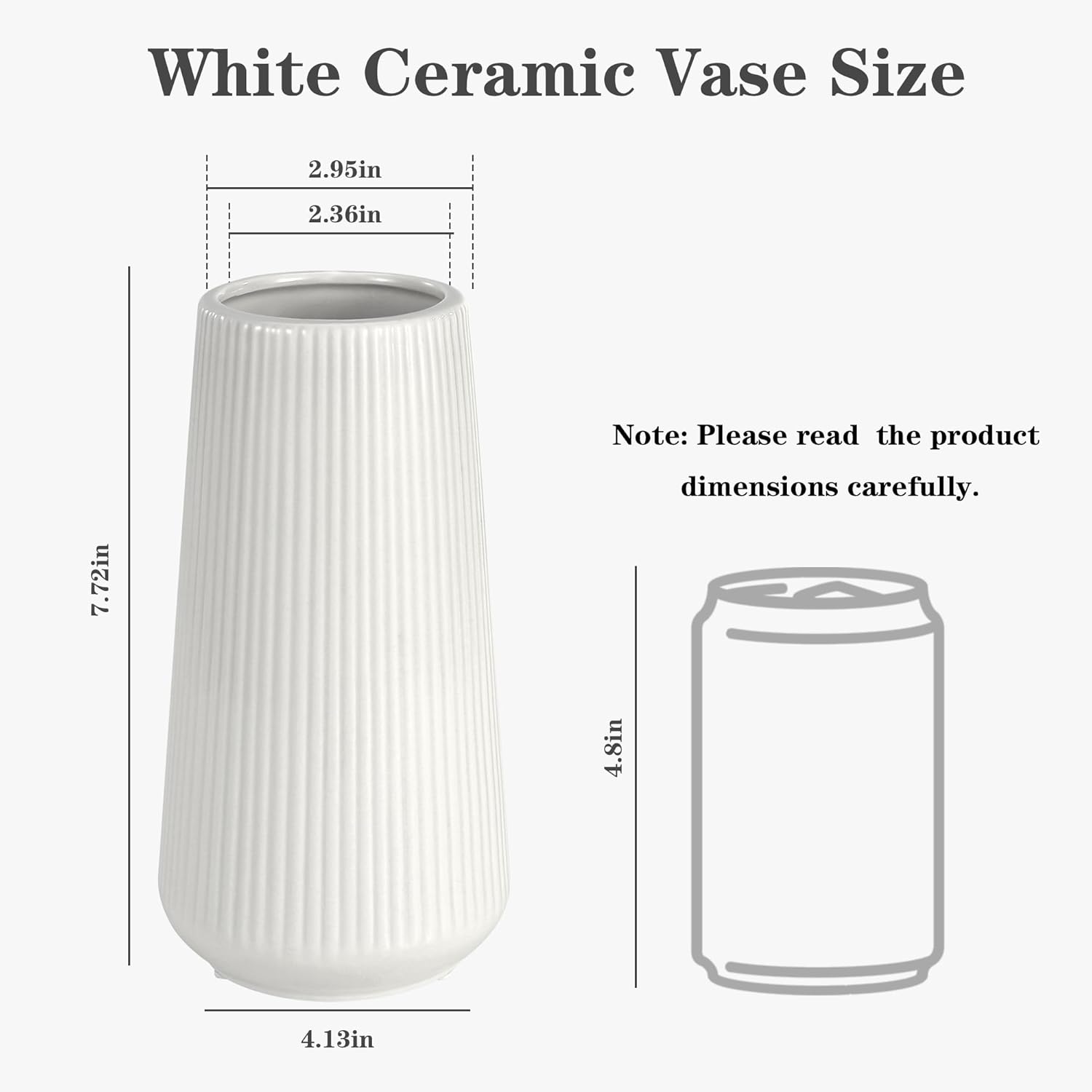 GUKJOB White Ceramic Vase for Pampas Grass, Modern Minimalist Home Decor