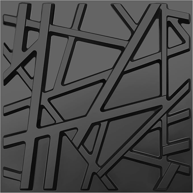 33-Pack Black 3D Textured PVC Wall Panels for Modern Home Decor 12x12