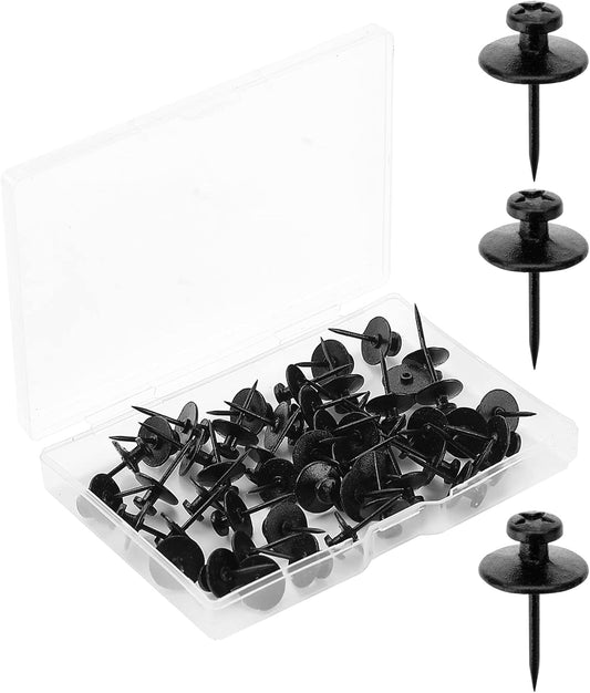 Heavy-Duty Double-Headed Black Picture Hanging Nails, 50 Pack, Secure Wall Hangers