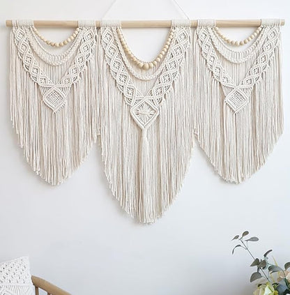 Achart Large Boho Macrame Wall Hanging - Handwoven Cotton Tapestry Decor