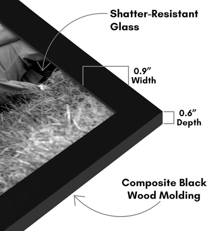 Americanflat 10-Piece Black Gallery Wall Picture Frame Set with Shatter-Resistant Glass