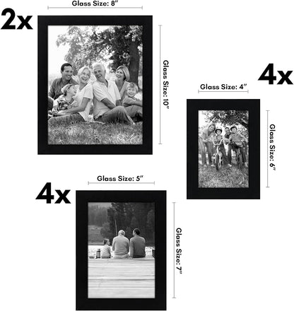Americanflat 10-Piece Black Gallery Wall Picture Frame Set with Shatter-Resistant Glass