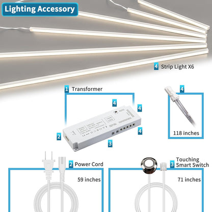 Art3d Smart Touch Self-Adhesive LED Recessed Lighting Kit for Home Decor