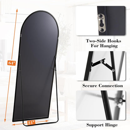 DUMOS 64x21 Arched Full-Length Mirror, Floor/Wall Mount, Shatterproof Glass