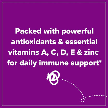 Zarbee’s Elderberry Gummies Daily Immune Support Supplement with Vitamins A C D E & Zinc, Black Elderberry Extract, Natural Berry Flavor, Vegetarian, Gelatin-Free, 60 Count