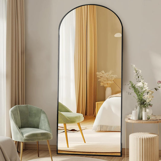 DUMOS 64x21 Arched Full-Length Mirror, Floor/Wall Mount, Shatterproof Glass
