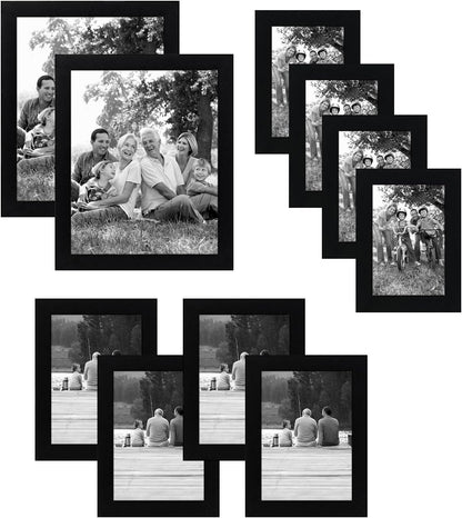 Americanflat 10-Piece Black Gallery Wall Picture Frame Set with Shatter-Resistant Glass