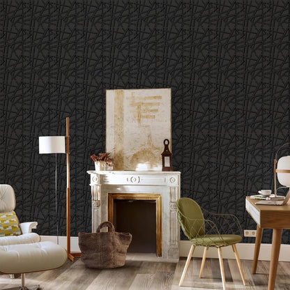 33-Pack Black 3D Textured PVC Wall Panels for Modern Home Decor 12x12