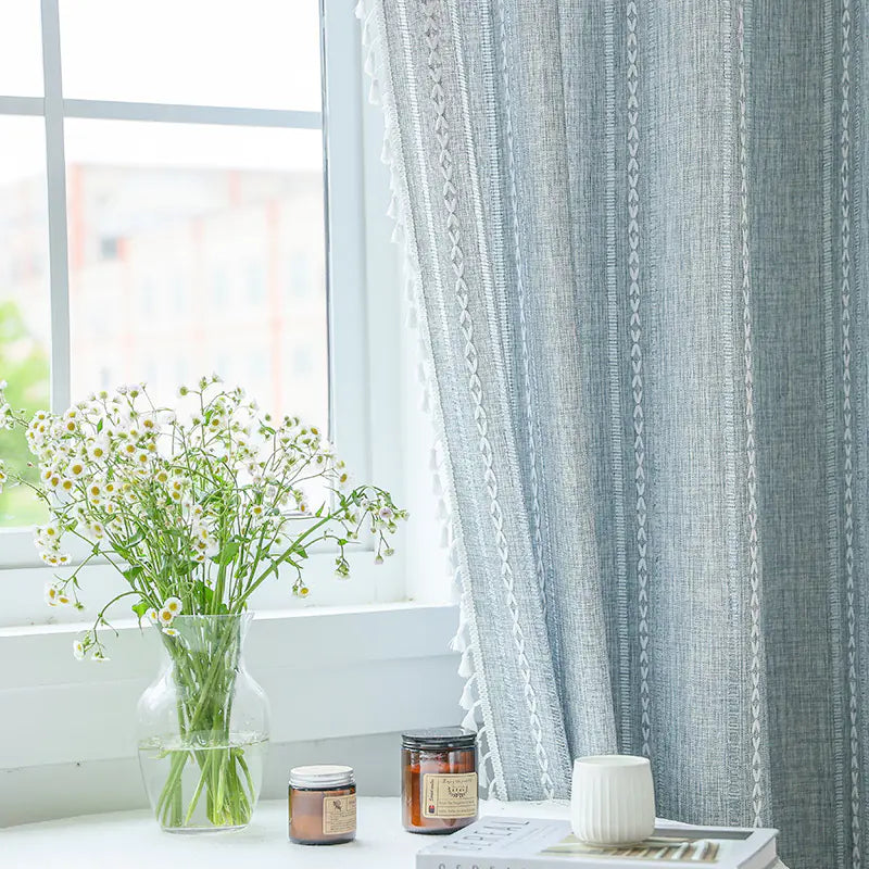 Faux Cotton Linen Semi-Blackout Curtains