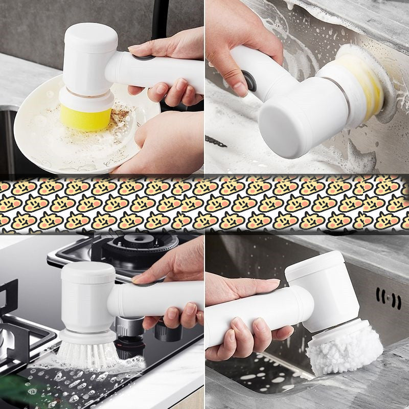 Kitchen Supplies Multifunctional Brush Electric Scrubber Rechargeable Dishwashing Brush