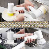 Kitchen Supplies Multifunctional Brush Electric Scrubber Rechargeable Dishwashing Brush