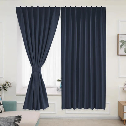Muamar 2-Piece Navy Quick-Hang Curtains 52"x96"