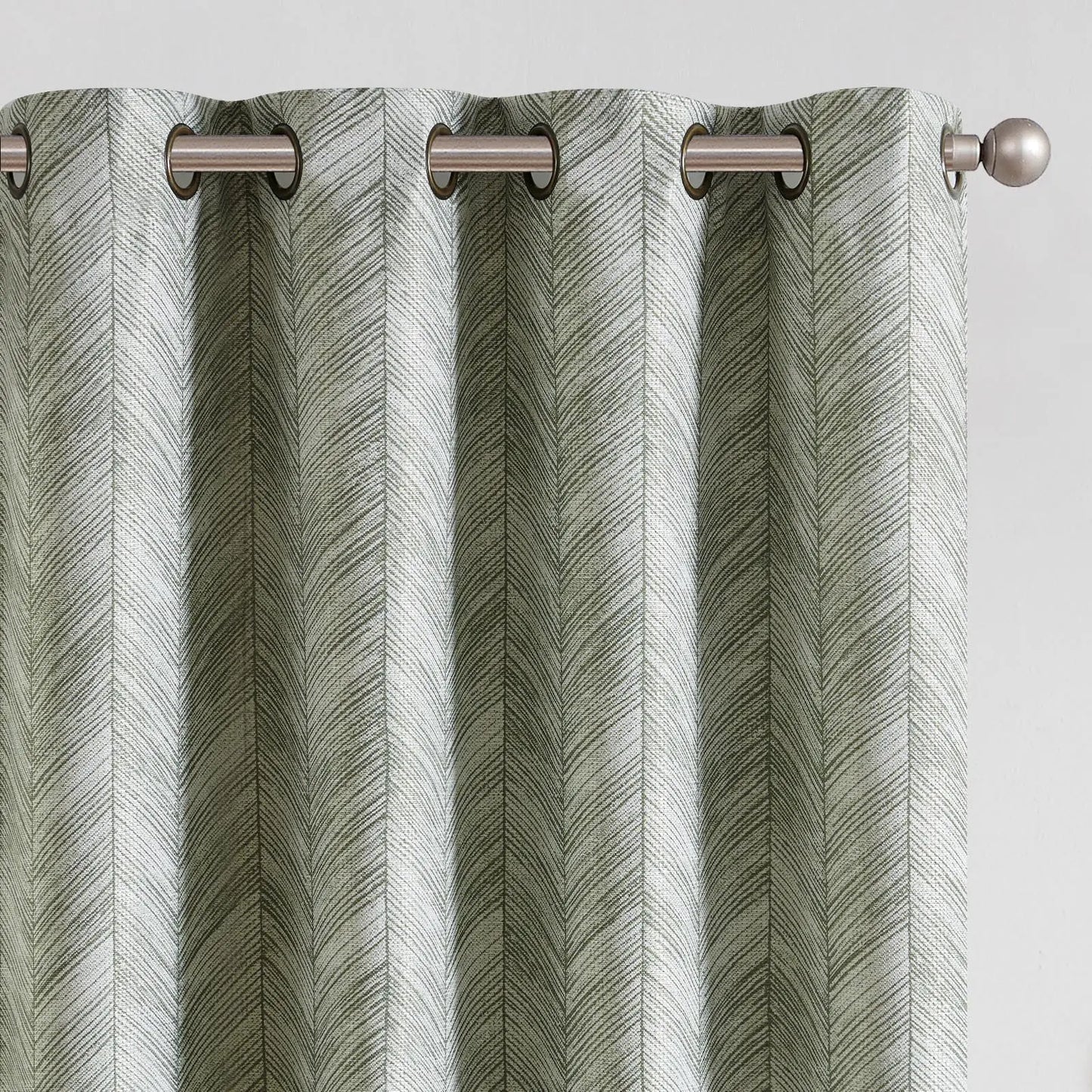 Sage Green Jacquard Grommet Curtains 96-Inch