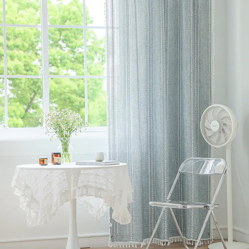 Faux Cotton Linen Semi-Blackout Curtains