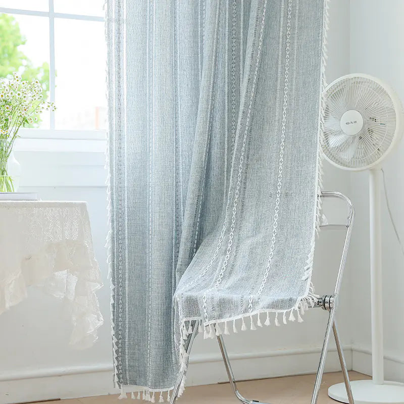 Faux Cotton Linen Semi-Blackout Curtains