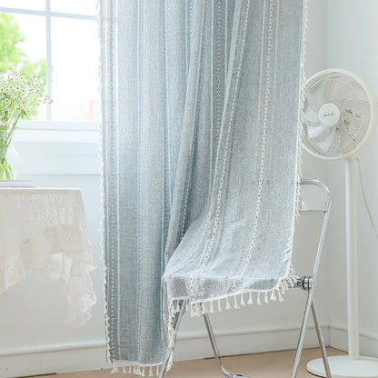 Faux Cotton Linen Semi-Blackout Curtains