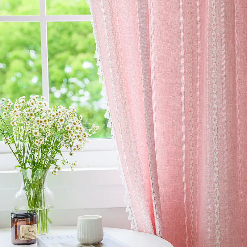 Faux Cotton Linen Semi-Blackout Curtains