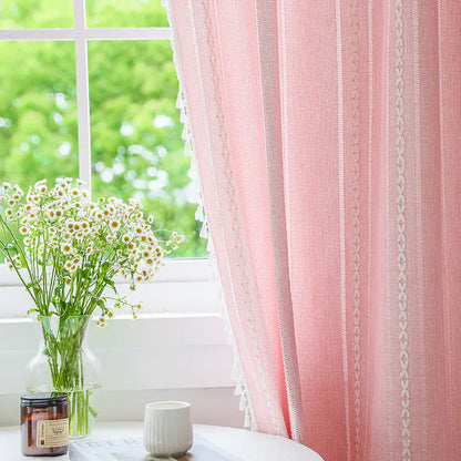 Faux Cotton Linen Semi-Blackout Curtains