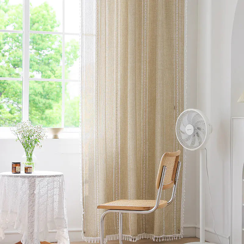 Faux Cotton Linen Semi-Blackout Curtains