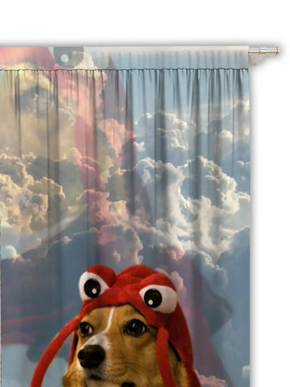 2 Pcs Cartoon Dog Window Curtains