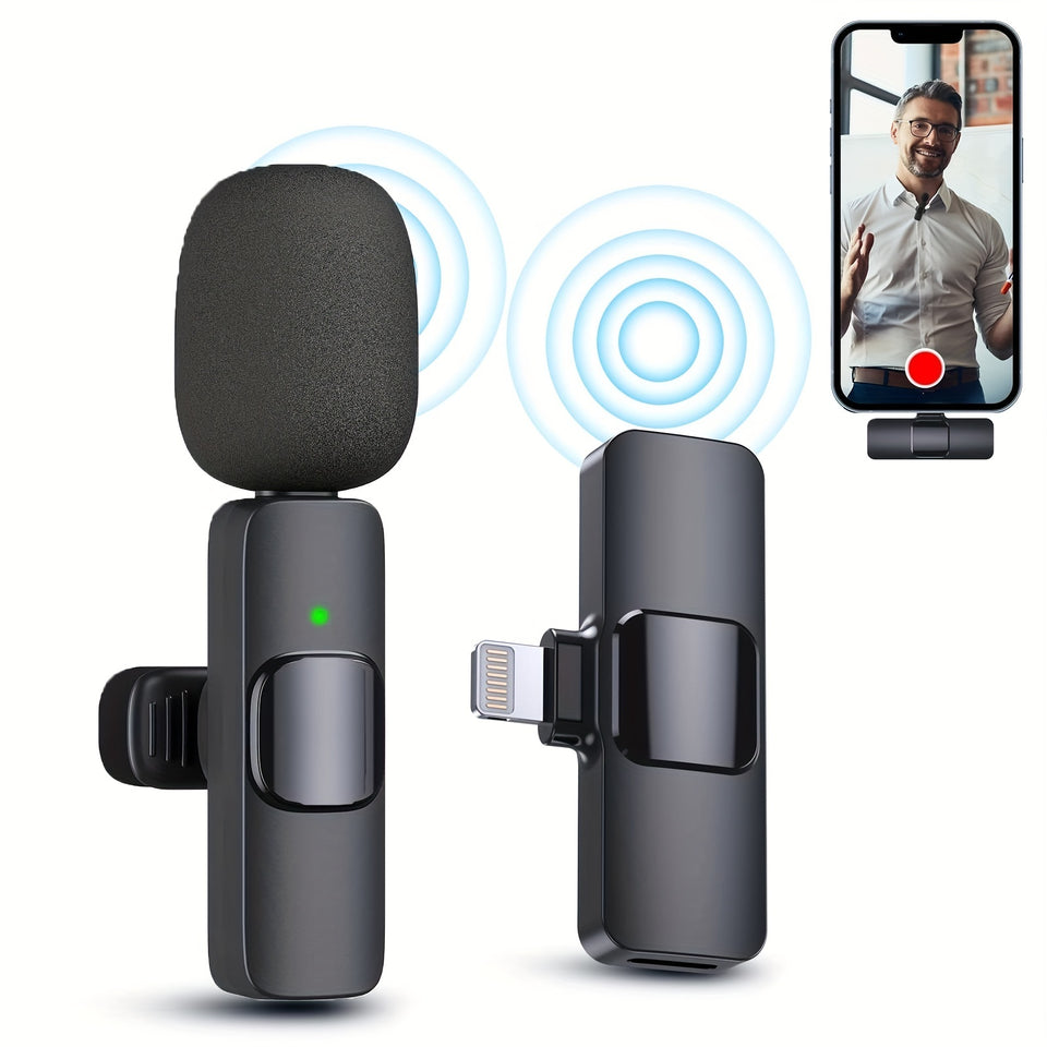 Wireless Lavalier Lapel Microphone For IPhone IPad Professional Wireless Clip Mic -