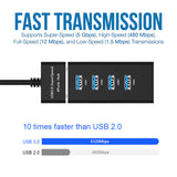 4 In 1 2.0 3.0 USB HUB Splitter High Speed Multi Splitter USB Adapter