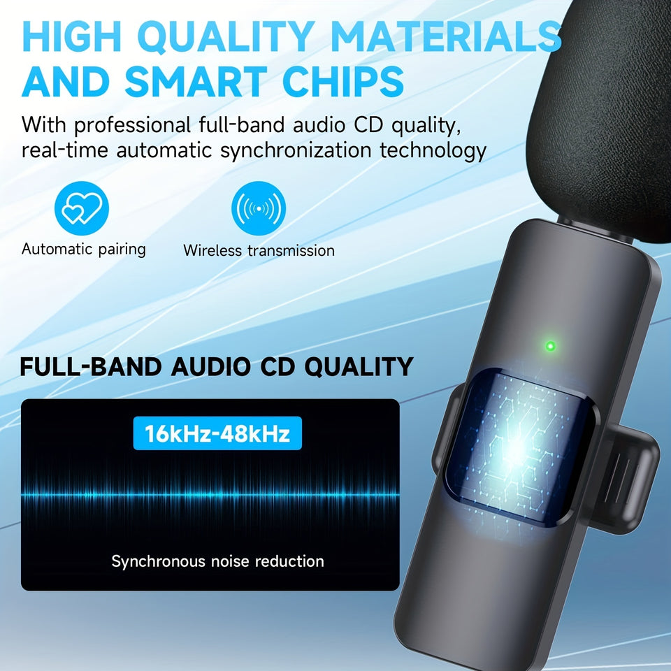 Wireless Lavalier Lapel Microphone For IPhone IPad Professional Wireless Clip Mic -